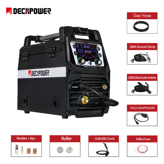 SYNCMIG 200 Amps Multi-Process MIG TIG MMA WELDER (US PLUG / 110/220V)