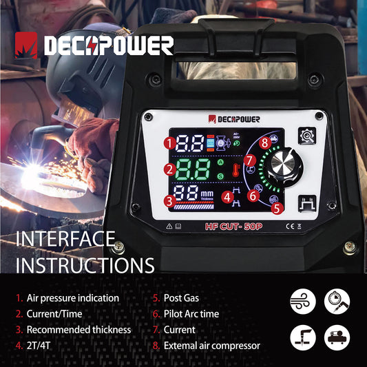 HF CUT-50P Non-Touch Pilot Arc Plasma Cutter(EU PLUG / 220V /MAX 20mm/Clean 14mm)