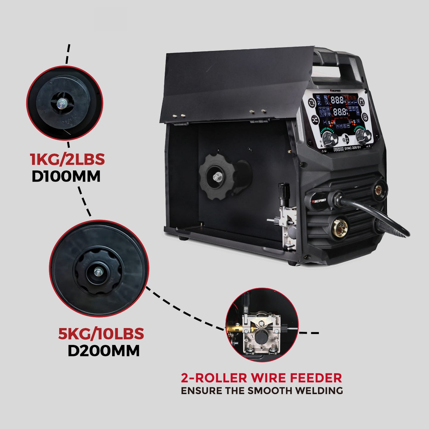 SYNCMIG 200 Amps Multi-Process MIG TIG MMA WELDER (US PLUG / 110/220V)