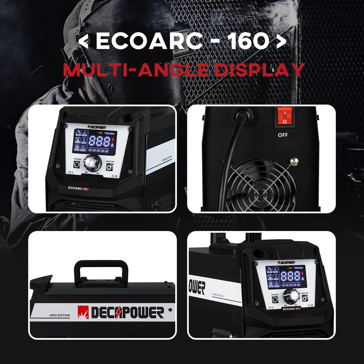 ECOARC 160/200Amps Arc inveter Stick MMA LIFT TIG 2 IN 1 Welding Machine (EU PLUG / 220V)