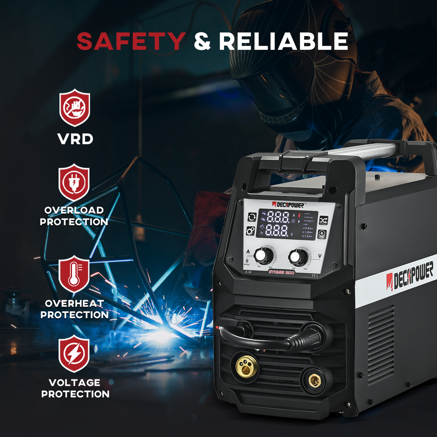 SYNMIG 200AMPS Multi-Process MIG WELDER(EU PLUG / 220V)