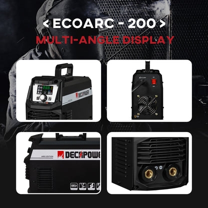 ECOARC-200A CEL  INVERTER STICK WELDING MACHINE With automatic start-stop fan (220 V / EU PLUG)
