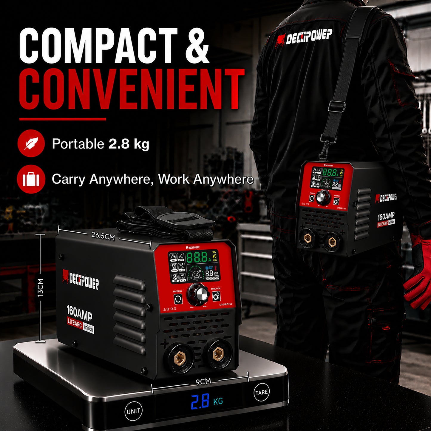 MINI MMA (LITEARC) INVERTER STICK PORTABLE WELDING MACHINE With automatic start-stop fan (220 V / EU PLUG)
