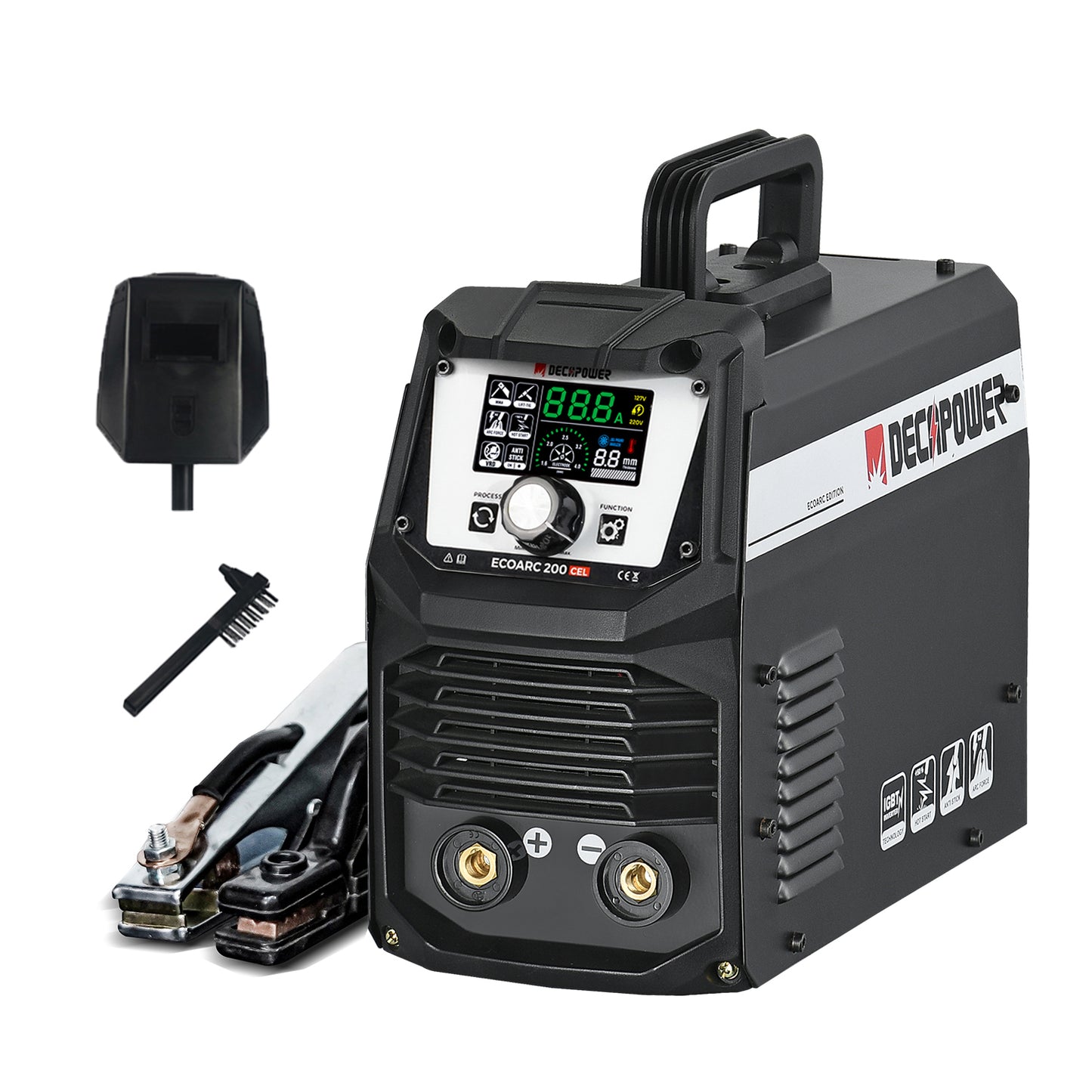 ECOARC-200A CEL  INVERTER STICK WELDING MACHINE With automatic start-stop fan (220 V / EU PLUG)