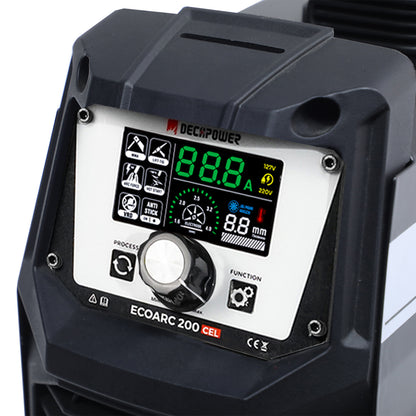 ECOARC-200A CEL  INVERTER STICK WELDING MACHINE With automatic start-stop fan (220 V / EU PLUG)