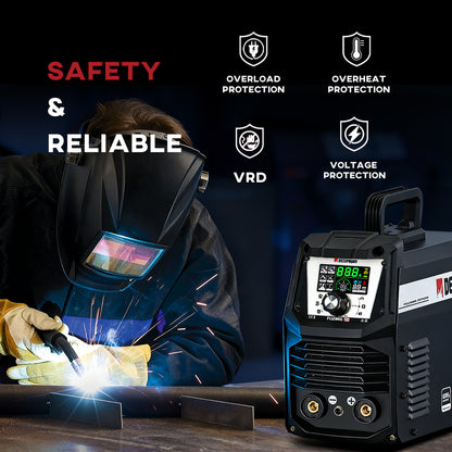 FLUXMIG-140 Flux Core Gasless/Lift TIG/Stick 3-in-1 MIG Welder with automatic start/stop fan. (EU PLUG / 220V)