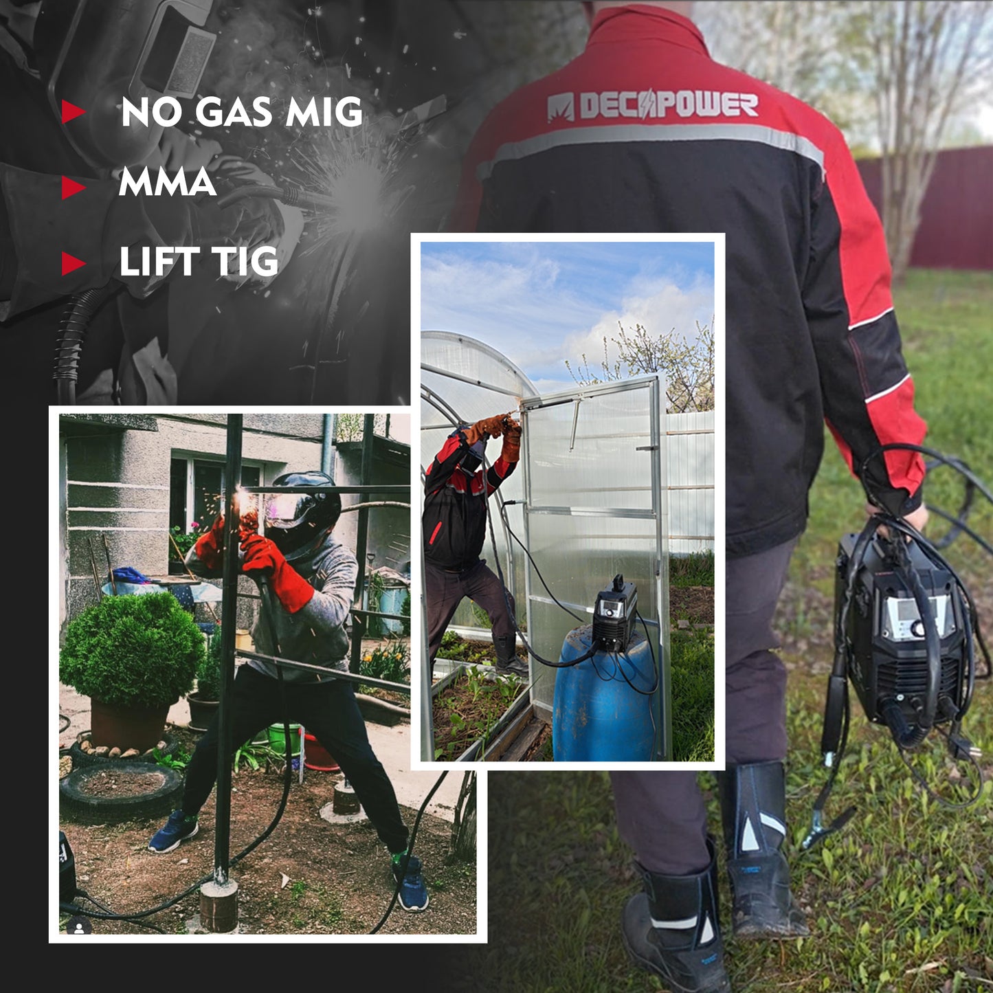 FLUXMIG-140 Flux Core Gasless/Lift TIG/Stick 3-in-1 MIG Welder with automatic start/stop fan. (EU PLUG / 220V)