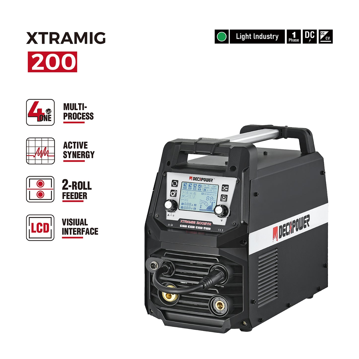 XTRAMIG 200Amps Multi Process Synergy MIG Welder 4 in 1（EU PLUG / 220V）