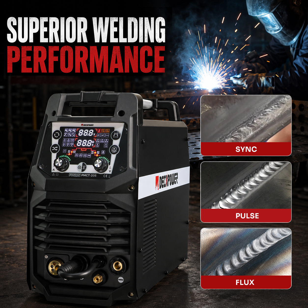 FUSION PMCT-205 6-in-1 Welder and Plasma Cutter (220V / EU Plug)
